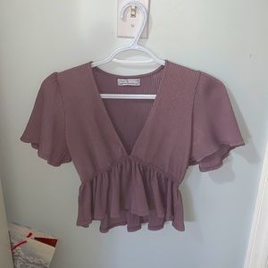 Urban Outfitters Cropped Deep Plunge Top